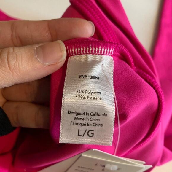 Lspace Top Womens L Large Barbie Pink Cropped Aim High Low Impact Second Skin - Picture 12 of 15